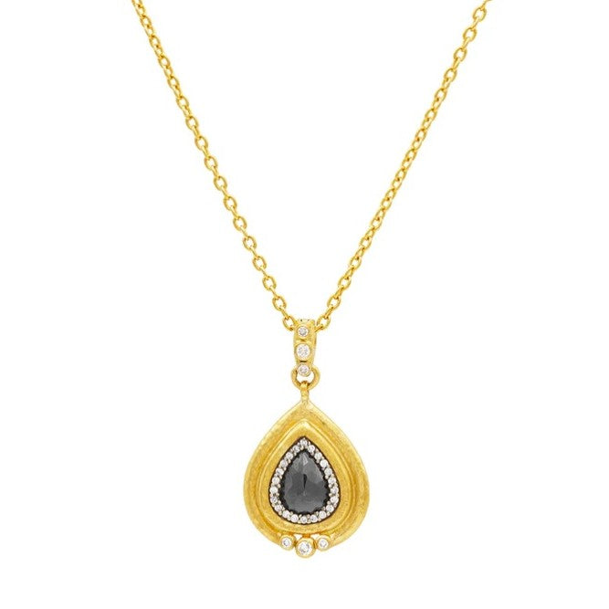 Gurhan Muse Gold Black and White Diamond Pendant