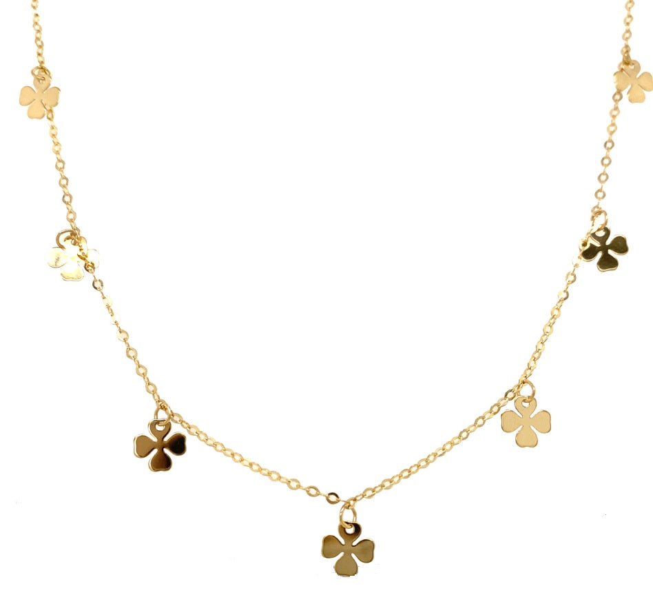 Yellow Gold Clover Necklace