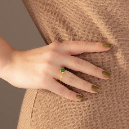 Gurhan Rune Gold Emerald Ring