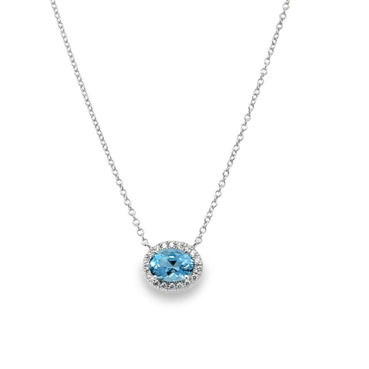 Suna Aqua and Diamond Pendant