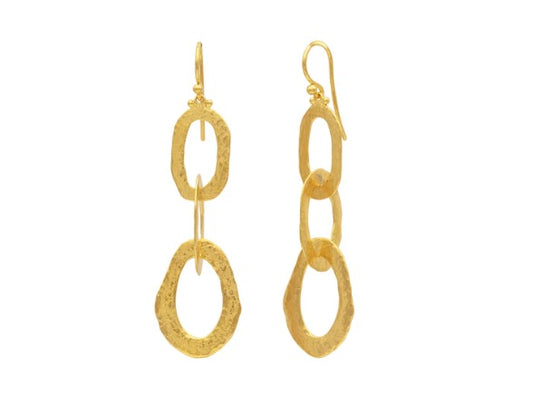 Gurhan Amorphous Triple Drop Link Earrings