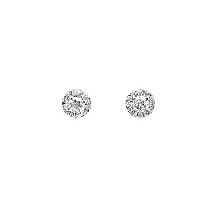 Round Diamond Halo Stud Earrings