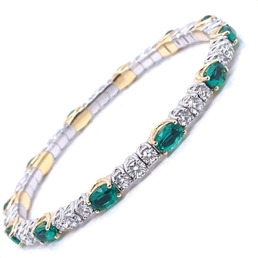 Picchiotti Xpandable™ Emerald and Diamond Tennis Bracelet