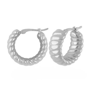 Sterling Silver Twist Hoop Earrings