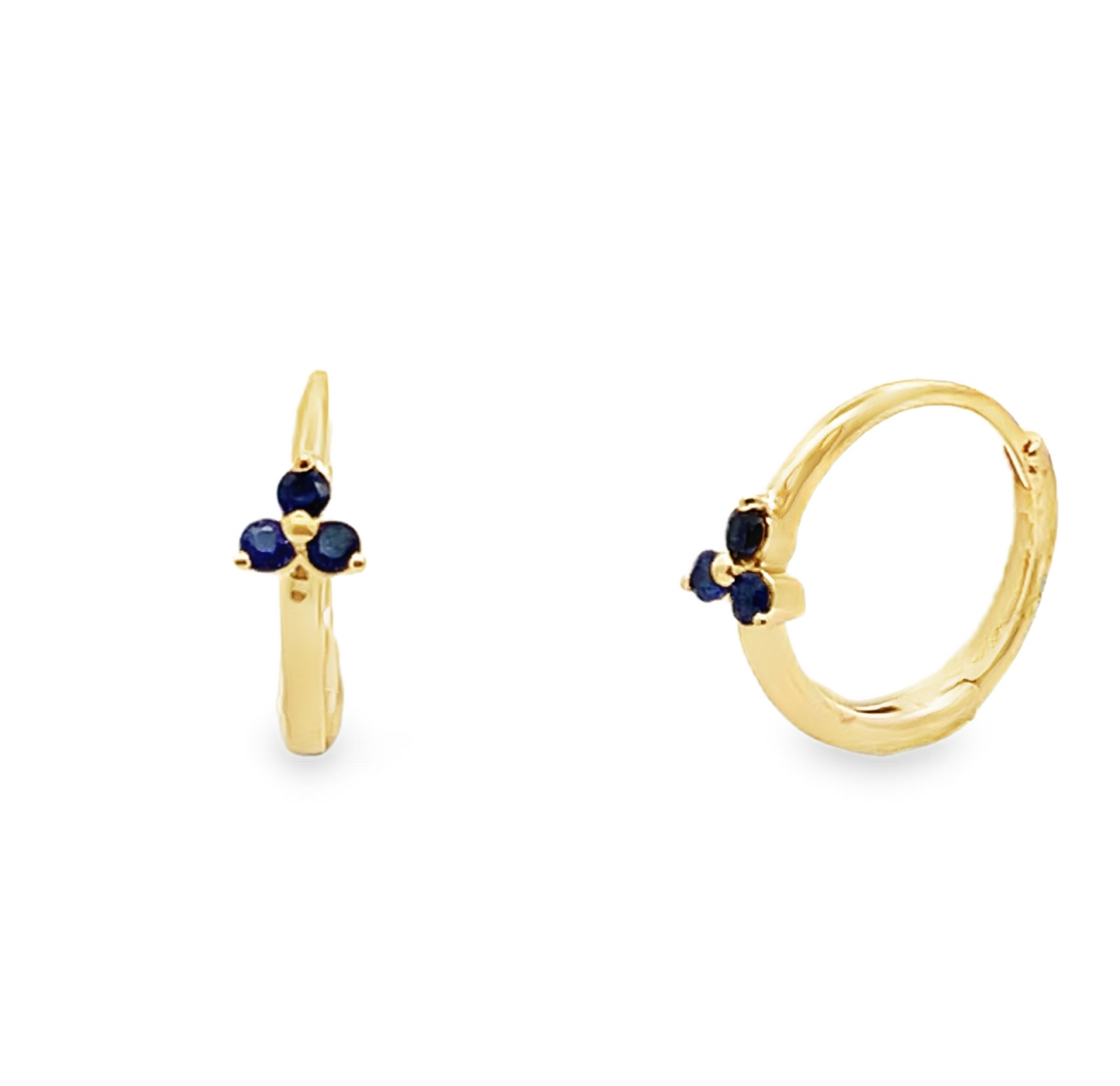 Blue Sapphire Hoop Earrings