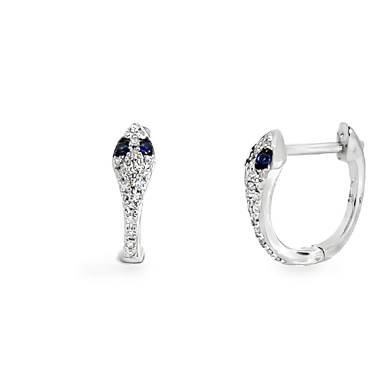 Sapphire & Diamond Hoop Earrings