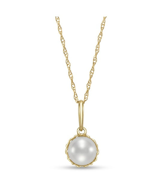 Yellow Gold Freshwater Pearl Drop Pendant