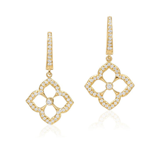 Gumuchian Lotus Fleur Diamond Drop Earrings