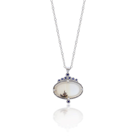 Adel Chefridi Scenic Agate & Sapphire Pendant