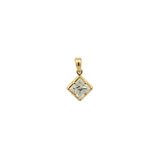 Diamond Princess Cut Pendant