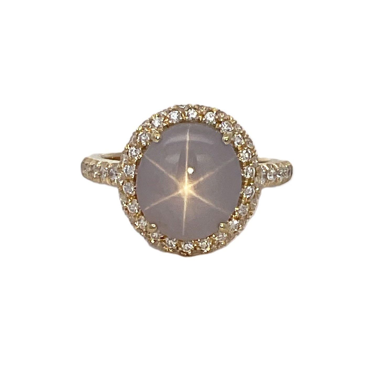 Suna Star Sapphire and Diamond Ring