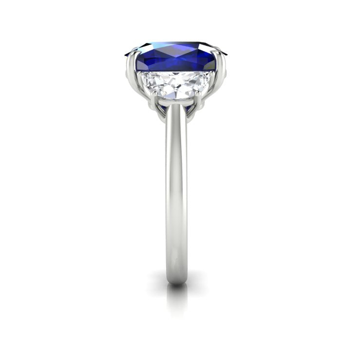 Blue Sapphire and Diamond Ring