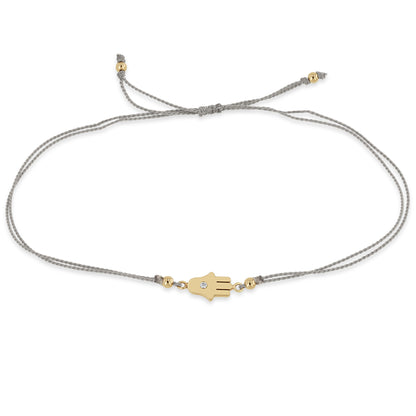 Zoë Chicco Hamsa Diamond Cord Bracelet