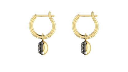 Blackened Gold Diamond Drop Earrings