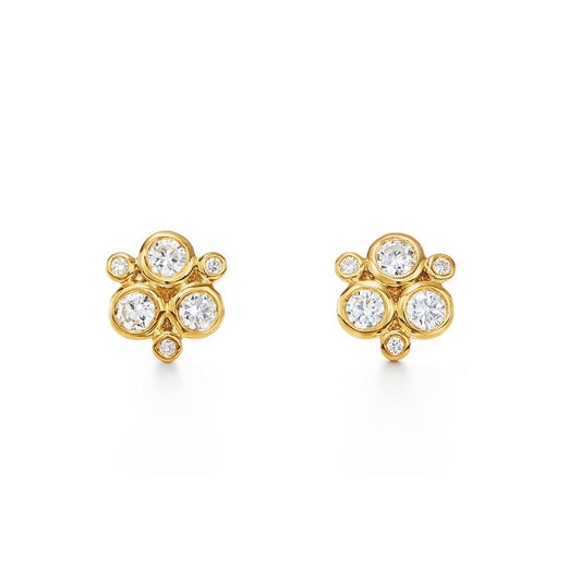 Temple St. Clair Classic Trio Diamond Stud Earrings