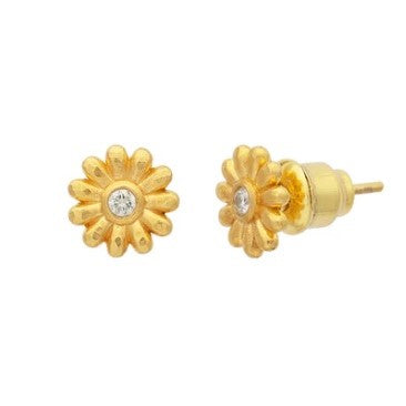 Gurhan Spell Flower Stud Earrings with Brilliant Cut Diamonds