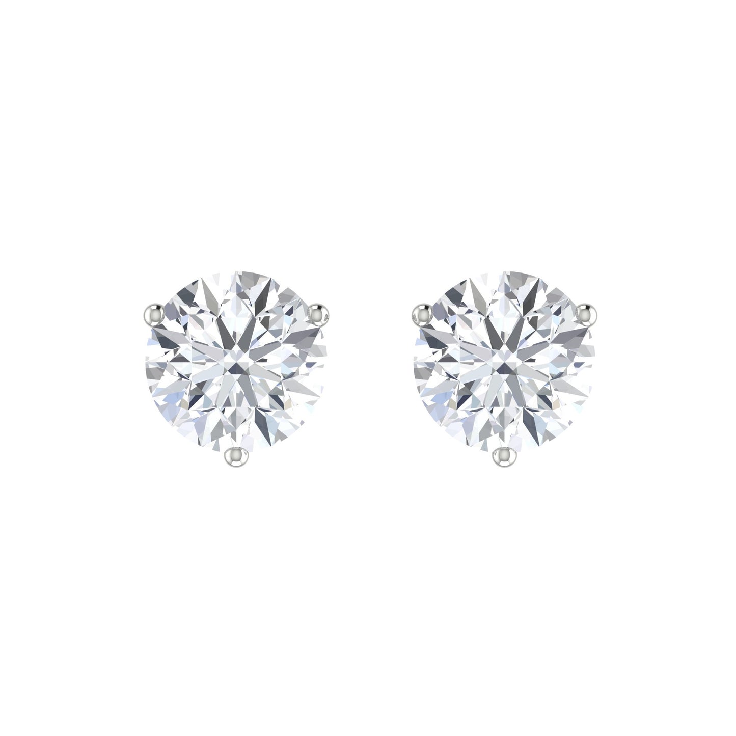 Round Diamond Stud Earrings