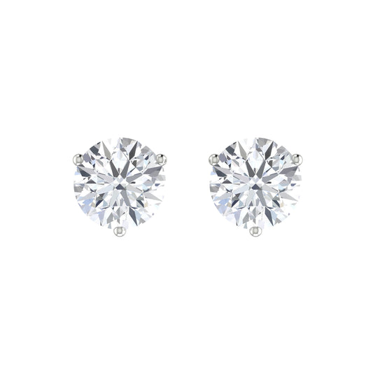 Round Diamond Stud Earrings