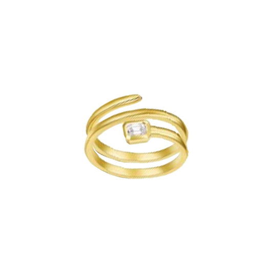 Emerald Cut Diamond Spiral Ring
