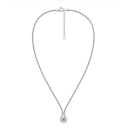 John Hardy Icon Silver Swiss Blue Topaz Pendant