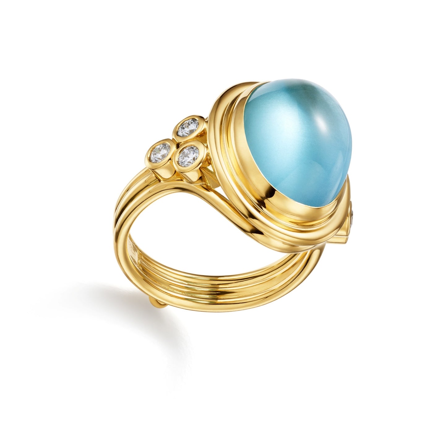 Temple St. Clair Aqua and Diamond Ring