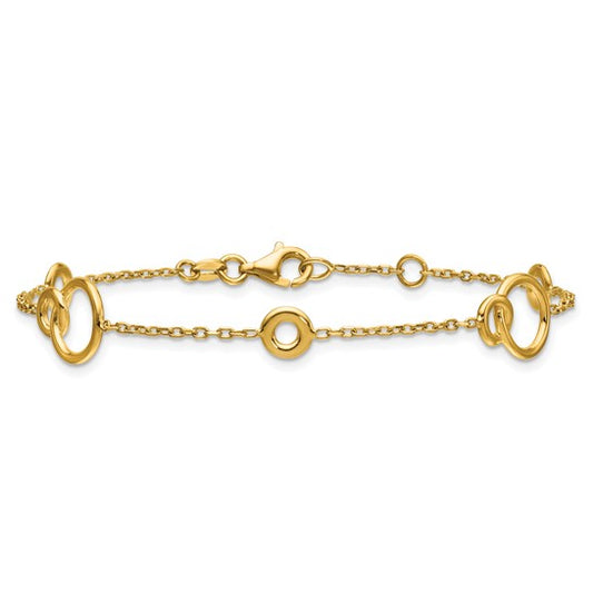 Yellow Gold Circle Station Bracelet
