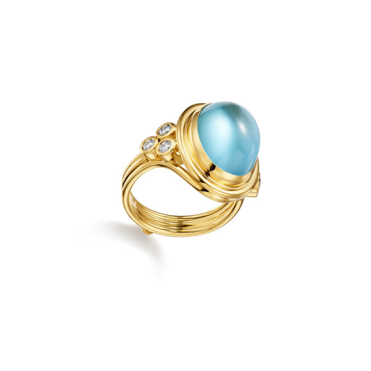 Temple St. Clair Aqua and Diamond Ring