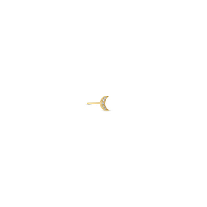 Zoë Chicco Single Diamond Moon Stud Earring