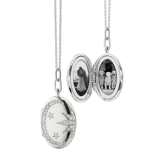 Monica Rich Kosann Silver Sapphire Locket