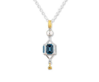 Lika Behar Twirly Topaz and Diamond Pendant