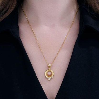 Gurhan Muse Gold Moonstone and Diamond Pendant