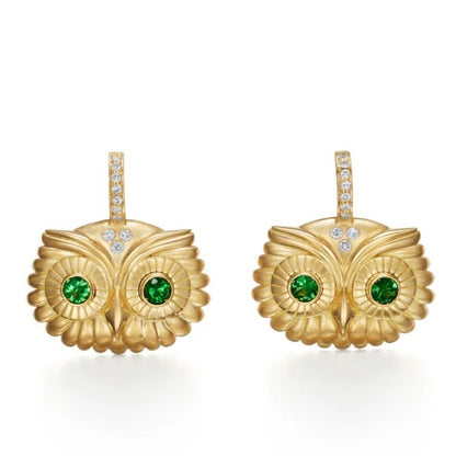 Temple St. Clair Athena Owl Hinge Earrings