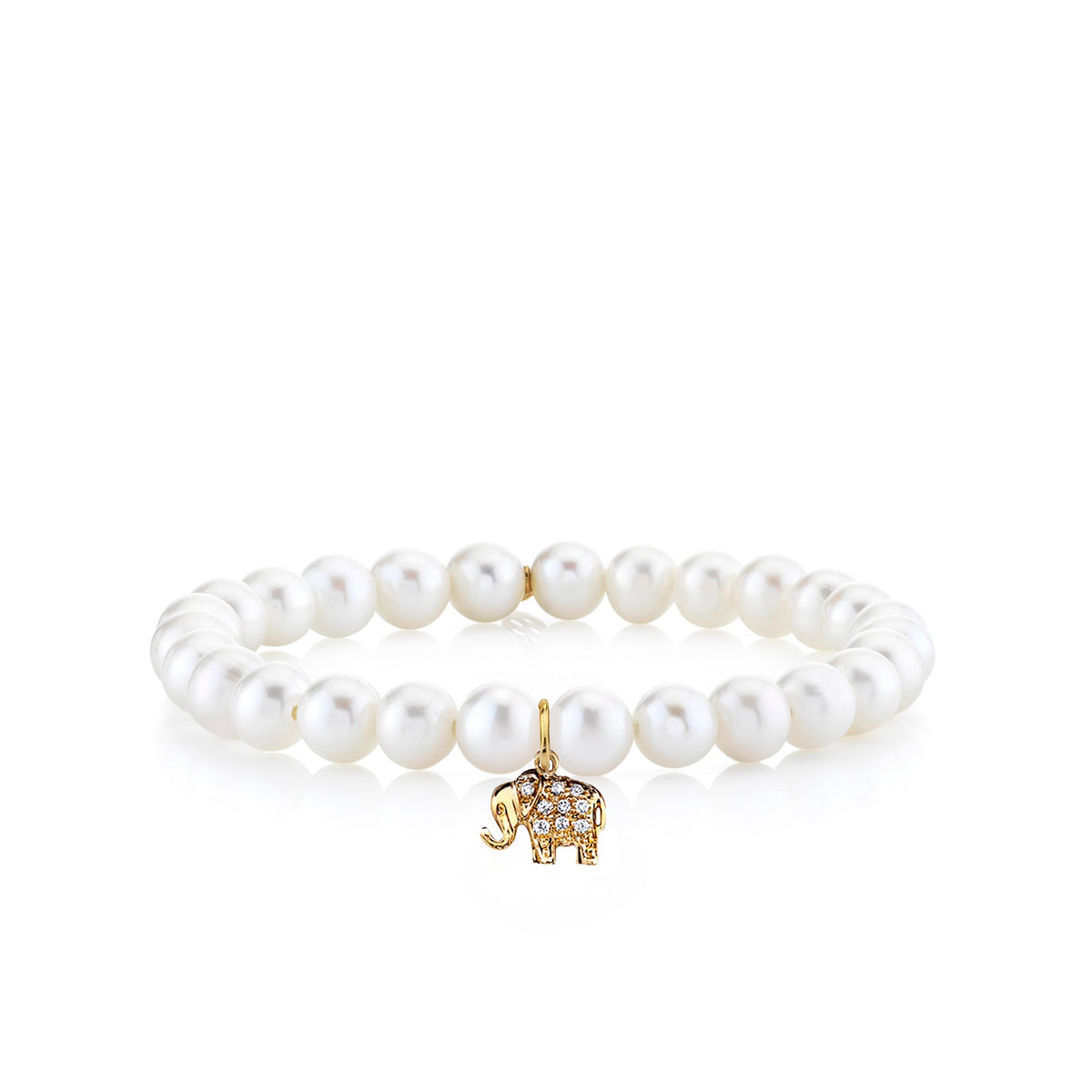 Sydney Evan Freshwater Pearl and Diamond Stretch Bracelet