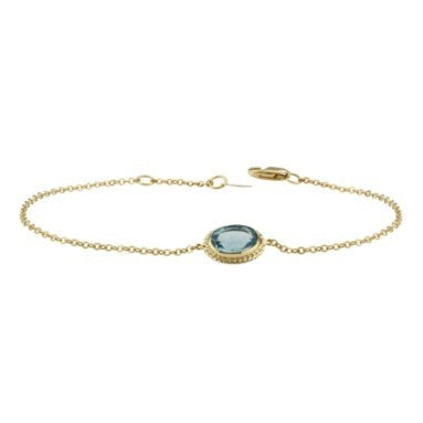 Yellow Gold Blue Topaz Bracelet