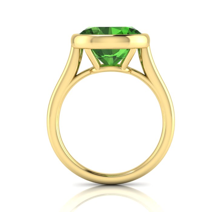 Yellow Gold Green Tourmaline Ring