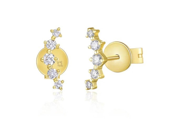 Yellow Gold Diamond Earrings