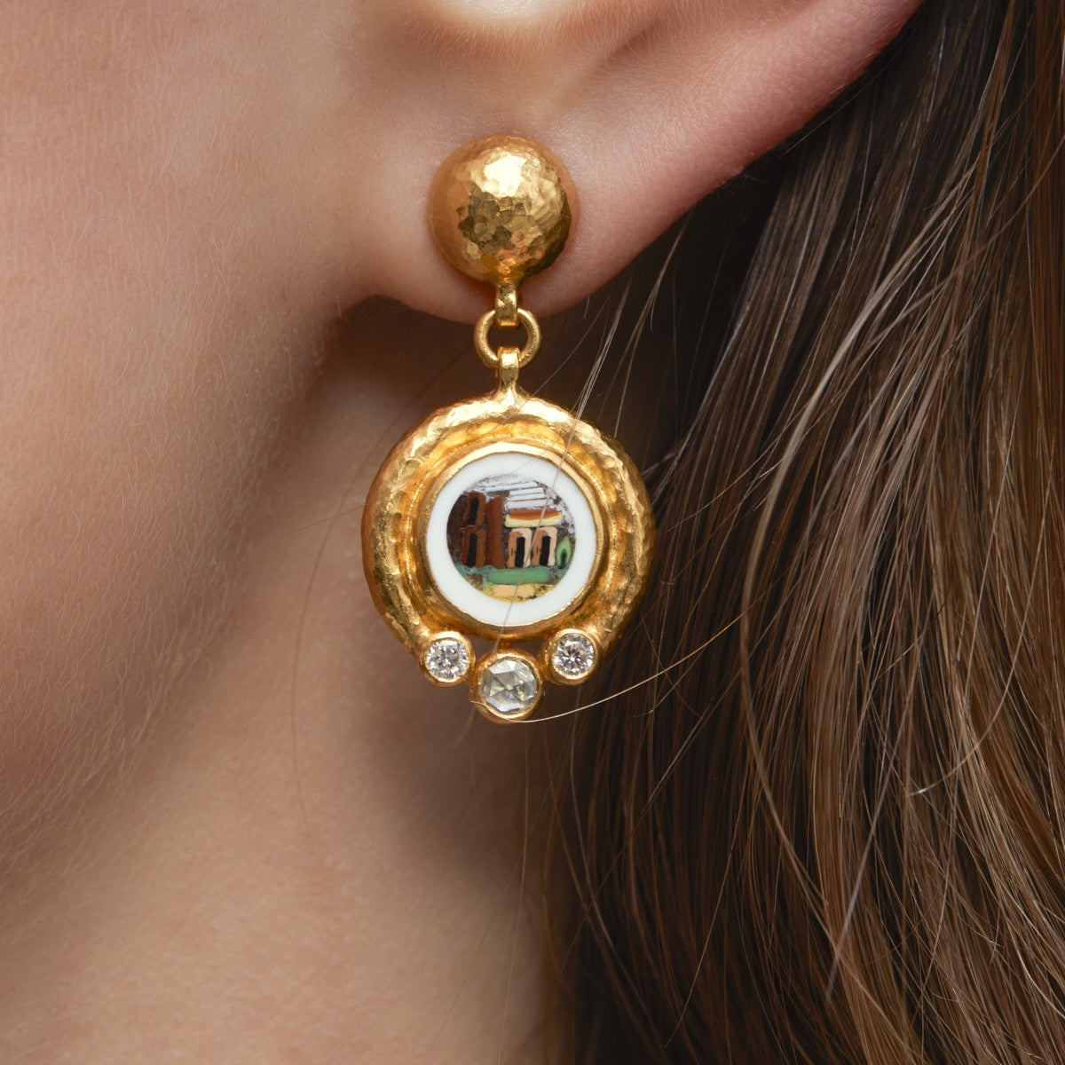 Gurhan Antiquities Drop Mosaic Earrings