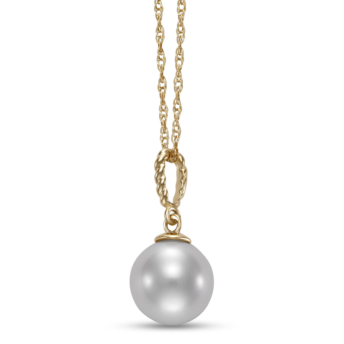 Yellow Gold Freshwater Pearl Pendant