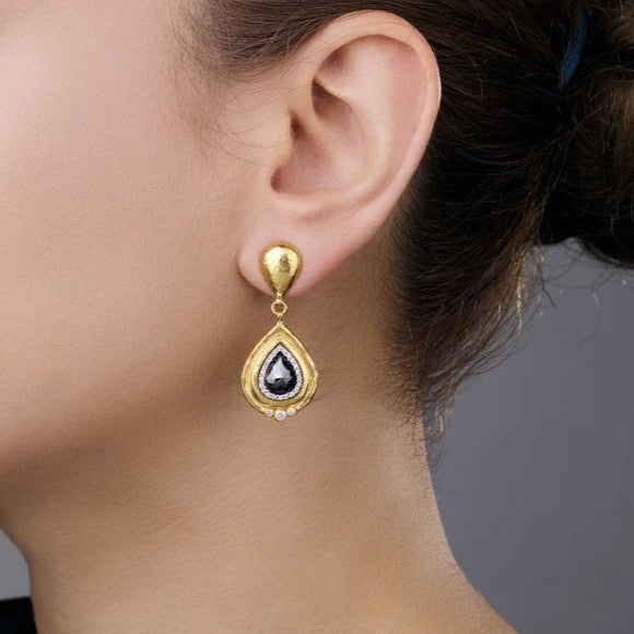 Gurhan Muse Gold Black and White Diamond Earrings
