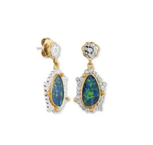 Lika Behar "Monet's Garden" Opal and Diamond Earrings