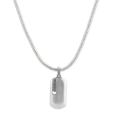 Gurhan Men's Sterling Silver Chevron Dog Tag Pendant