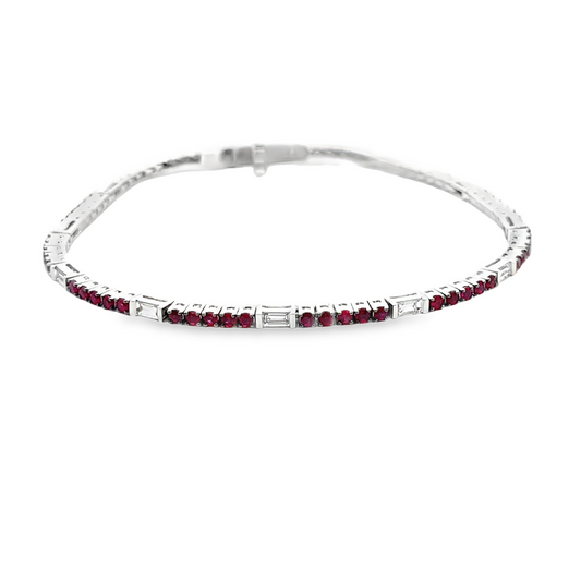 Diamond and Ruby Tennis Bracelet