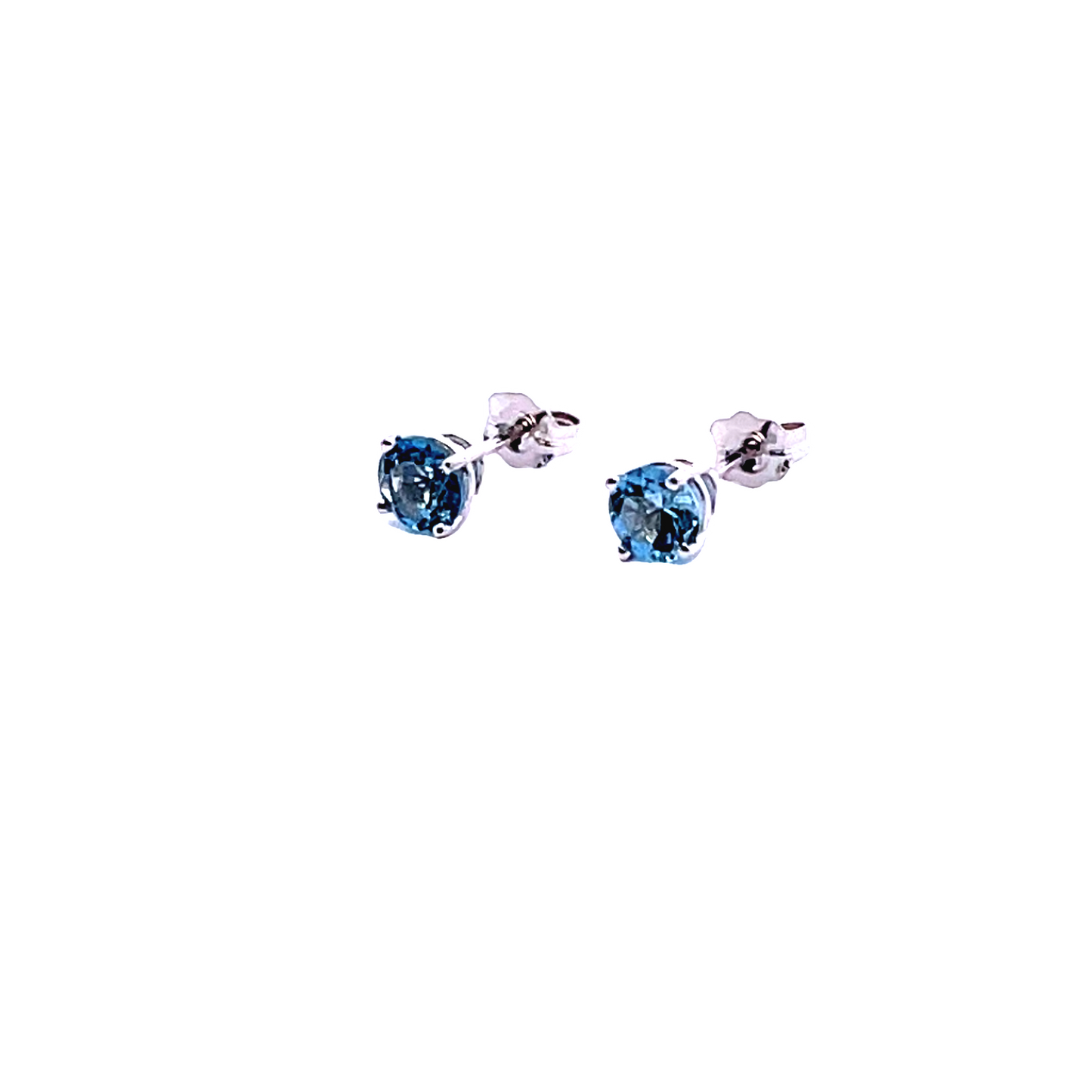 White Gold Aquamarine Stud Earrings