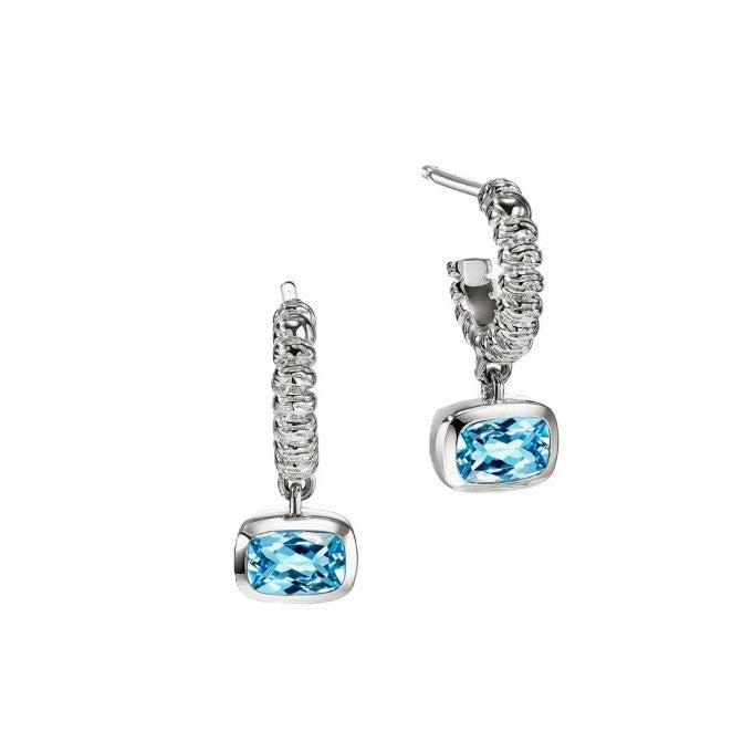 John Hardy Heishi Drop Swiss Blue Topaz Earrings