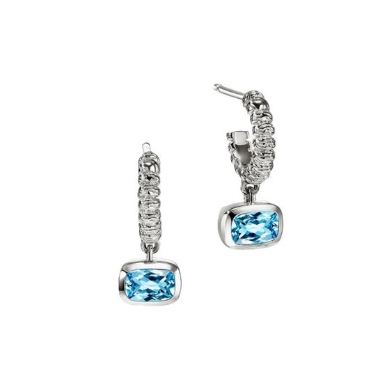 John Hardy Heishi Drop Swiss Blue Topaz Earrings