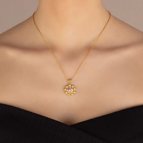 Gurhan Antiquities Gold Guilloche and Diamond Pendant