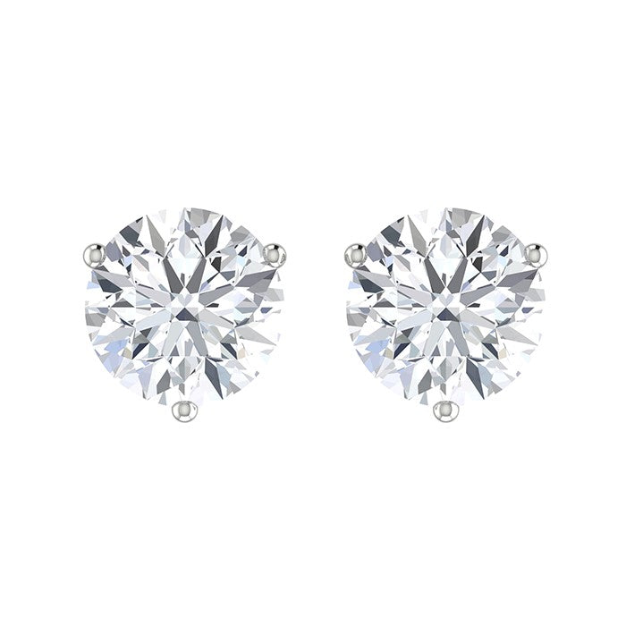 Round Diamond Stud Earrings