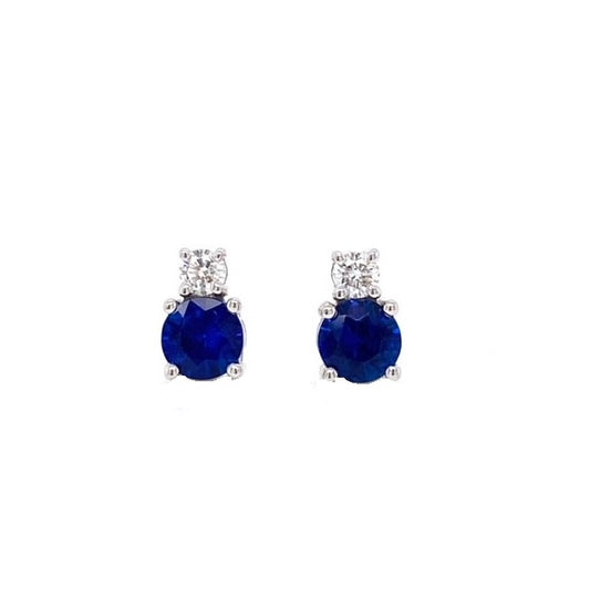 Sapphire & Diamond Stud Earrings