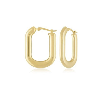 Gold Oval Hoop Earrings