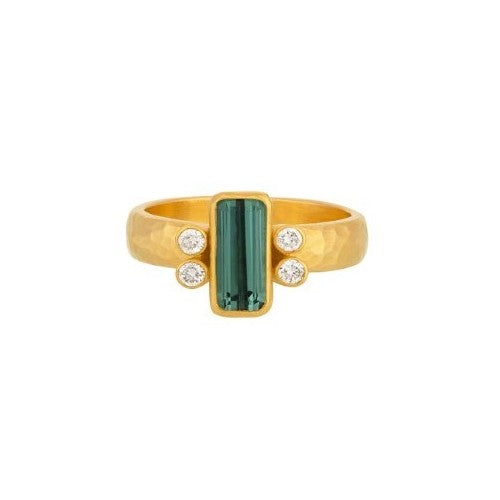 Gurahn Prism Gold Tourmaline & Diamond Ring